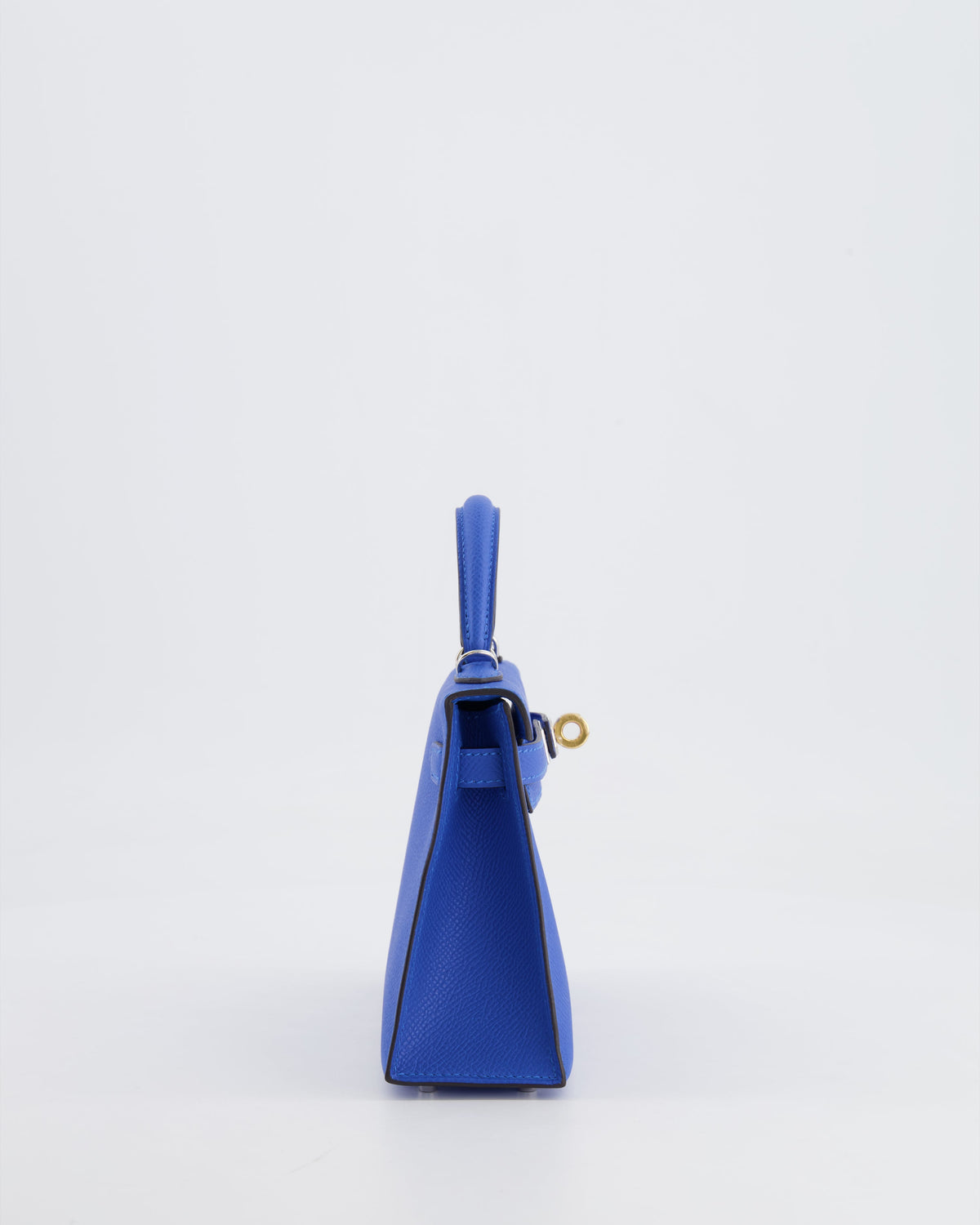 Hermès Mini Kelly II 20cm Bag in Bleu Hydra Epsom Leather with Electrum Hardware