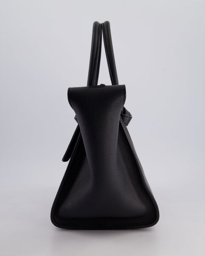 Celine Black Tie Knot Handbag in Grained Leather with Gold Hardware