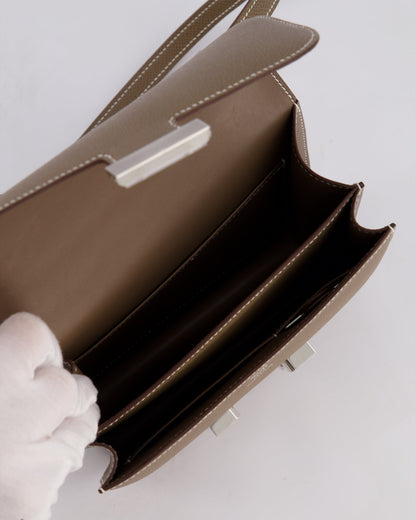 Hermès Constance III Mini 18cm Miroir Bag in Etoupe Epsom Leather with Palladium Hardware