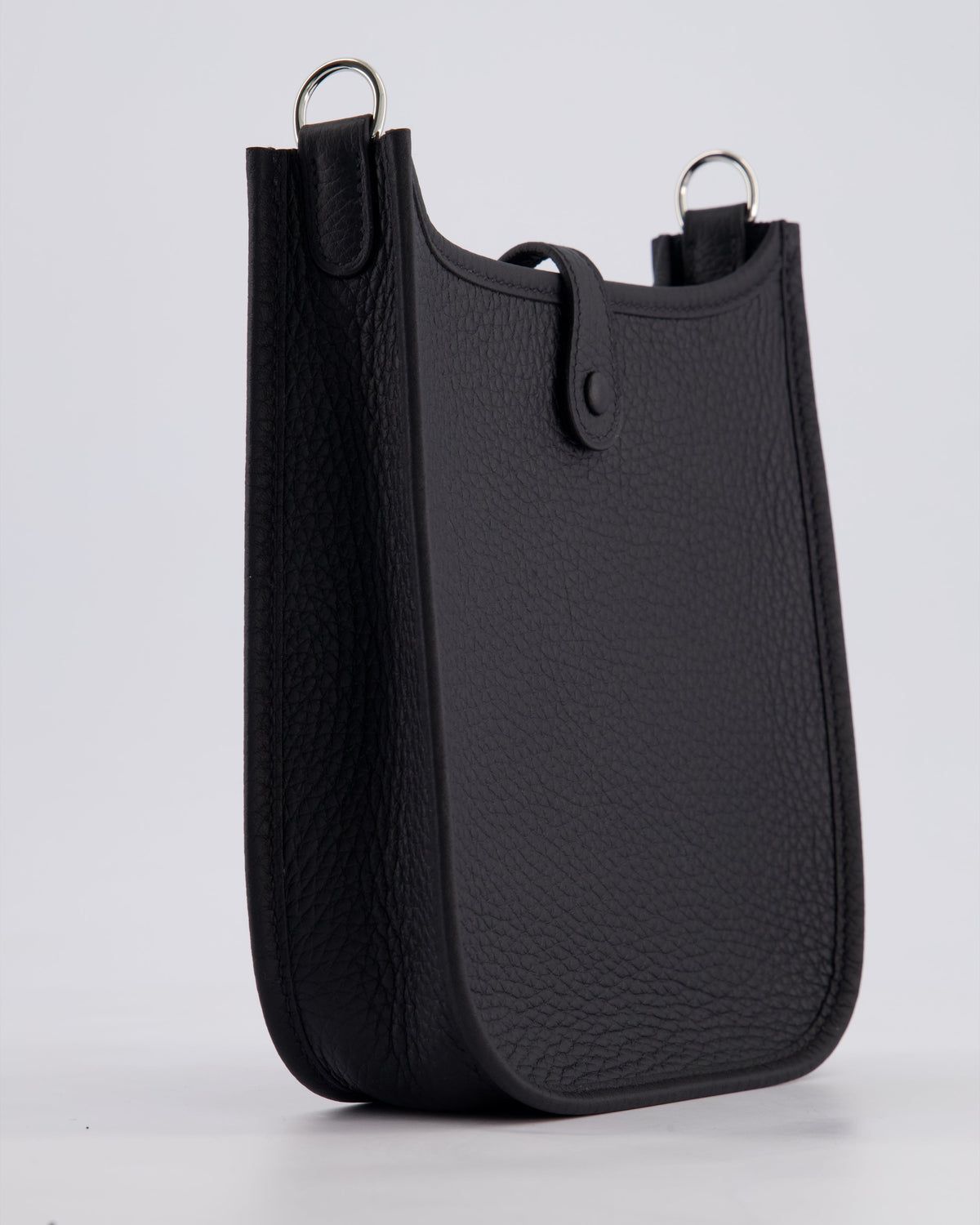 Hermès Mini Evelyne 16 Bag in Noir Clemence Leather with Palladium Hardware