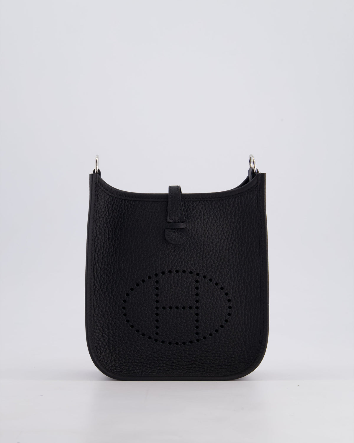 Hermès Mini Evelyne 16 Bag in Noir Clemence Leather with Palladium Hardware