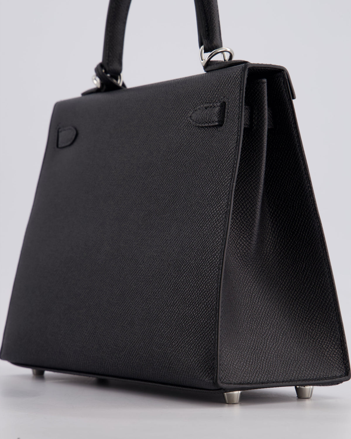 Hermès Kelly Bag Sellier 25cm in Noir Epsom Leather with Palladium Hardware