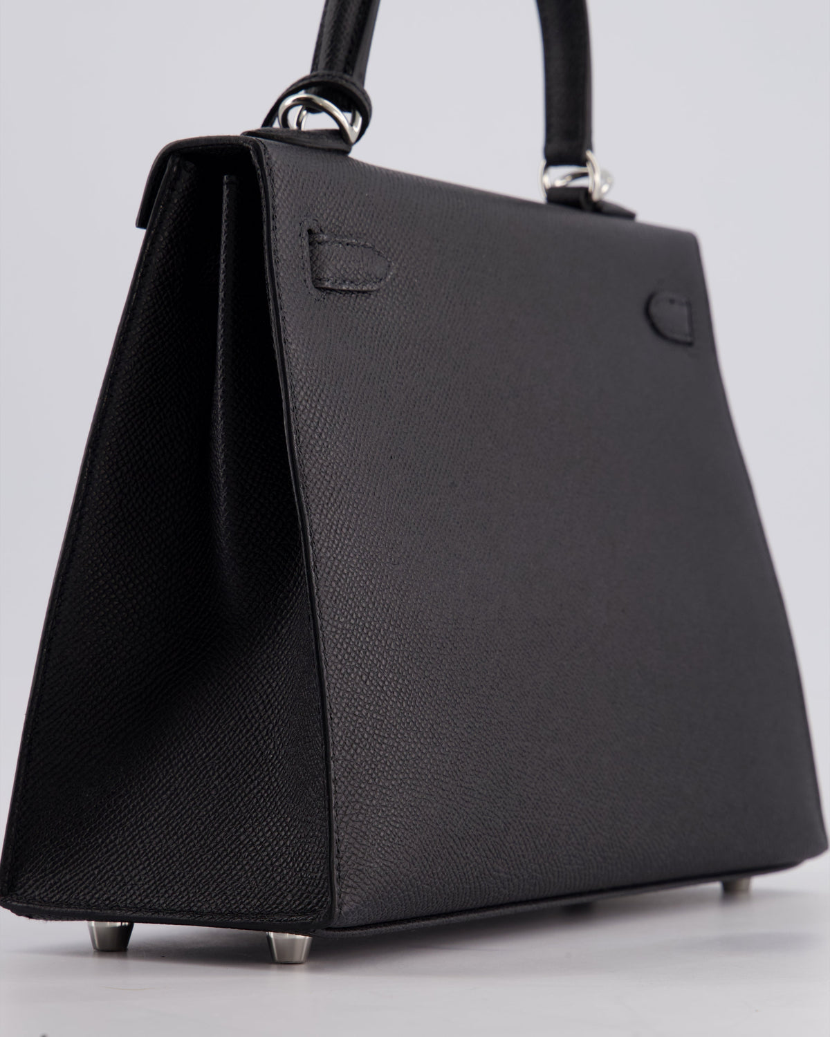 Hermès Kelly Bag Sellier 25cm in Noir Epsom Leather with Palladium Hardware