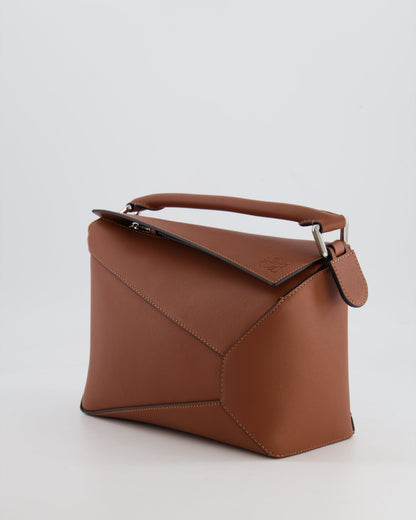 Loewe Small Puzzle Edge Bag in Brown Smooth Calfskin Leather with Silver Hardware RRP £2,700