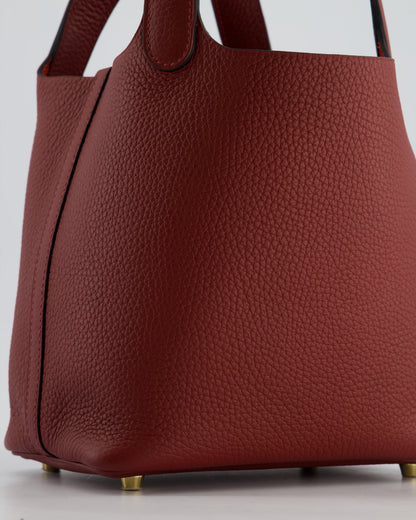 *HOT & RARE* Hermès Picotin Lock Bag 18cm in Rouge H Clemence Leather with Gold Hardware