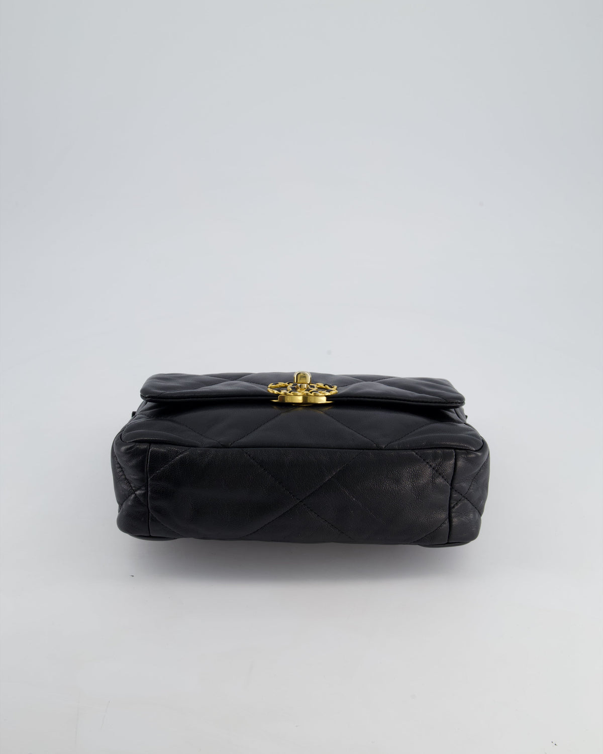 Chanel 19 Small Flap Bag in Black Goatskin Leather with Tricolour Hardware