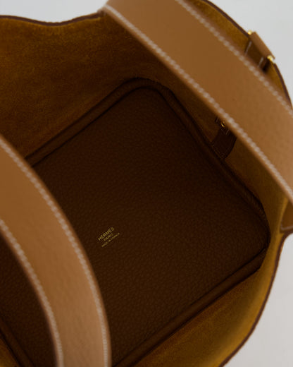 *RARE* Hermès Picotin Lock Bag 22cm in Gold Clemence Leather with Gold Hardware