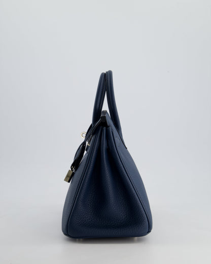 *HOT* Hermès Birkin Retourne 25cm Bag in Bleu De Prusse Togo Leather with Palladium Hardware