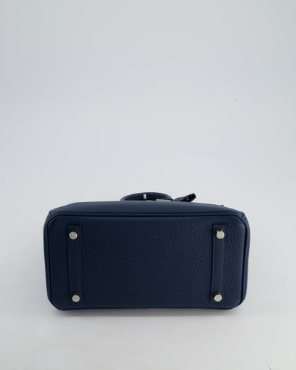 *HOT* Hermès Birkin Retourne 25cm Bag in Bleu De Prusse Togo Leather with Palladium Hardware