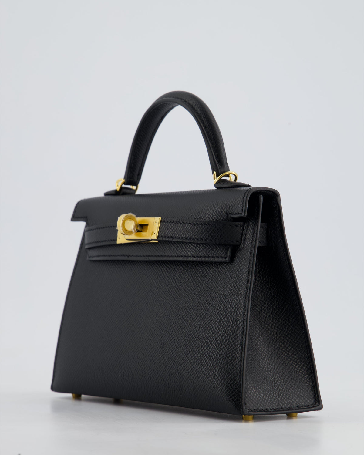 *HOT* Hermès Mini Kelly II 20cm Bag In Noir Epsom Leather with Gold Hardware
