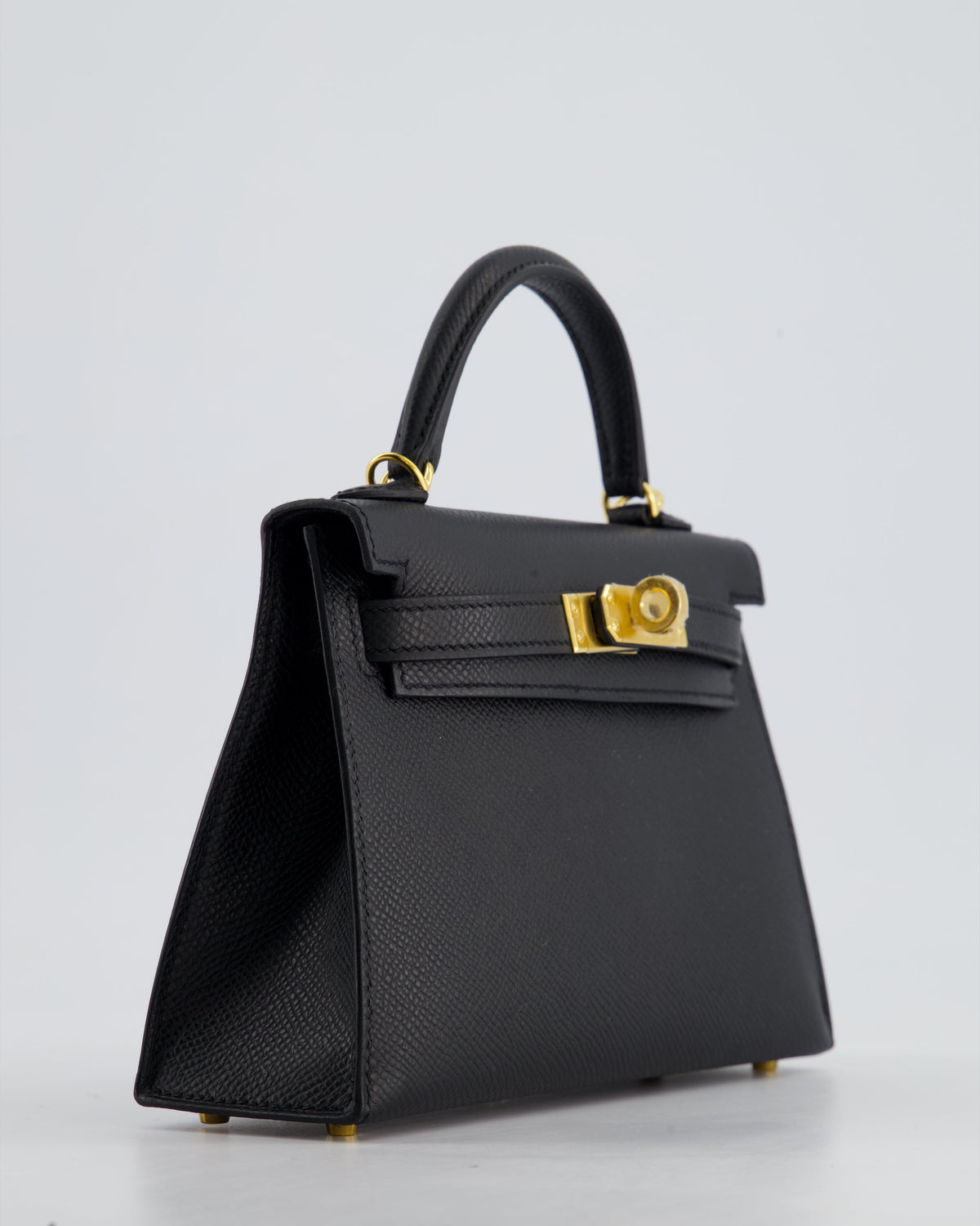 *HOT* Hermès Mini Kelly II 20cm Bag In Noir Epsom Leather with Gold Hardware
