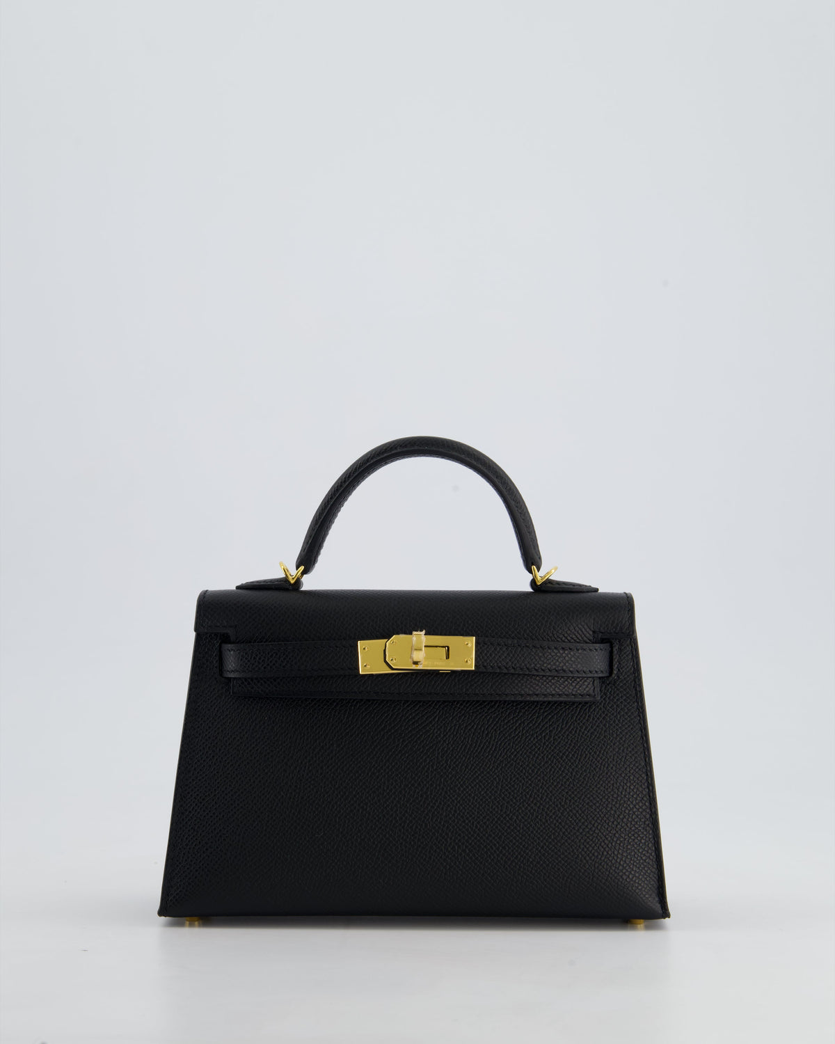 *HOT* Hermès Mini Kelly II 20cm Bag In Noir Epsom Leather with Gold Hardware
