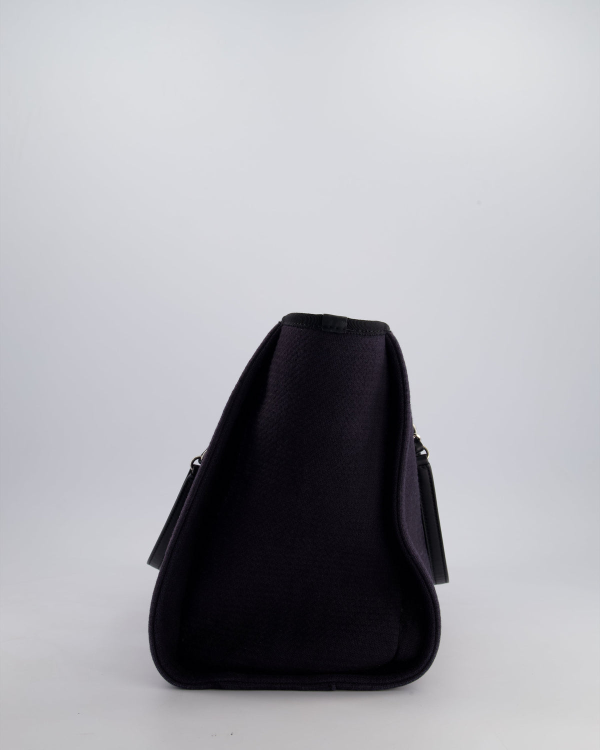 Chanel Black Small Canvas Deauville Tote Bag with Silver Hardware