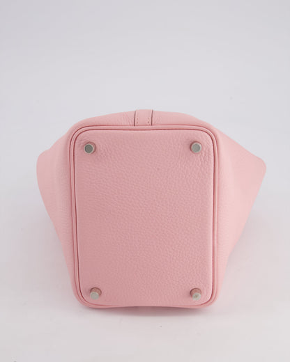 *ULTRA RARE* Hermès Picotin Bag 18cm in Rose Sakura Clemence Leather with Palladium Hardware