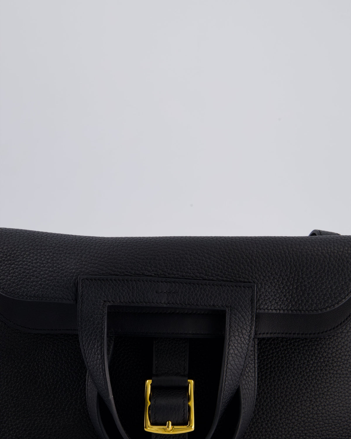Hermes Halzan Bag 31cm in Noir Togo Leather with Gold Hardware RRP £4890