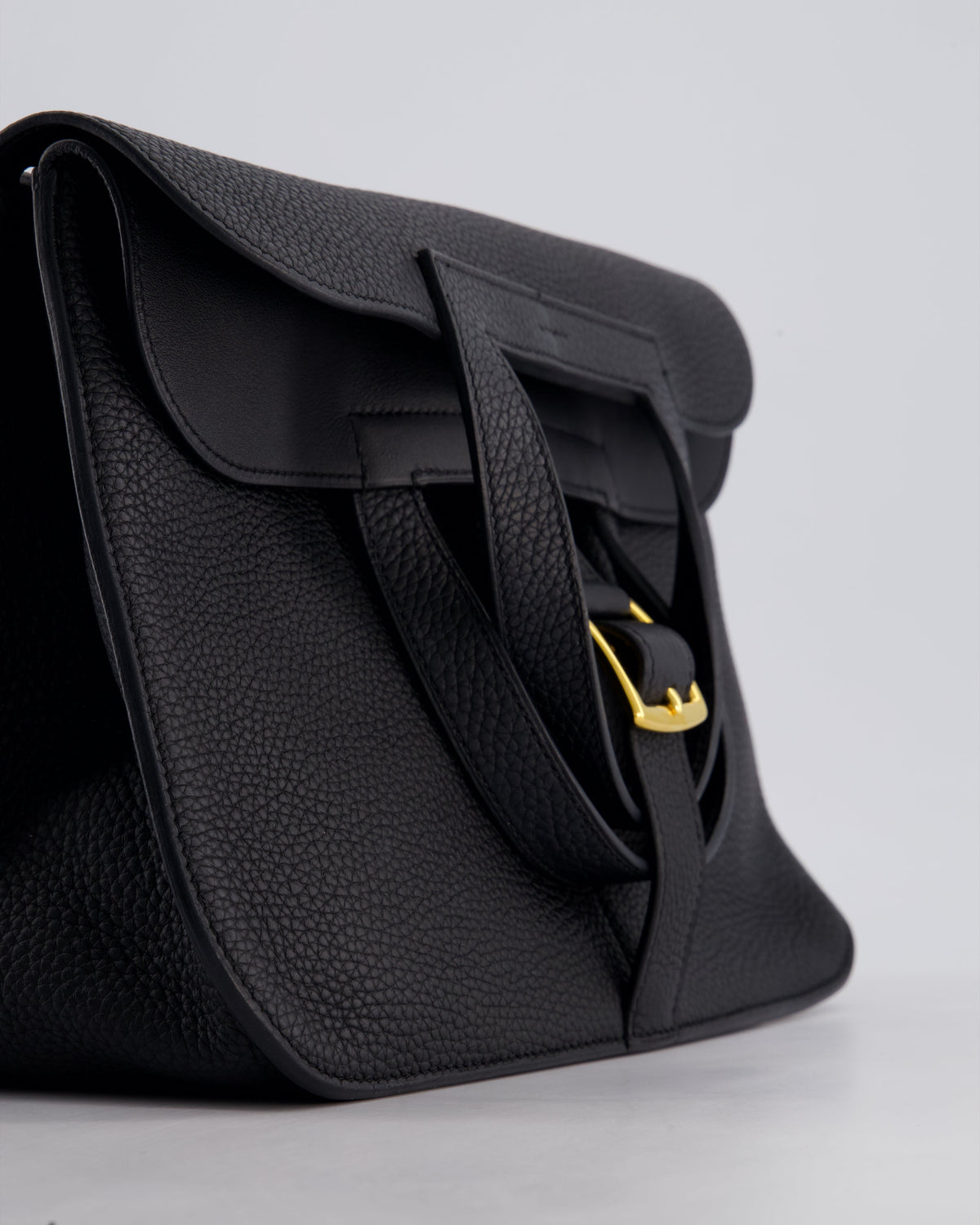 Hermes Halzan Bag 31cm in Noir Togo Leather with Gold Hardware RRP £4890