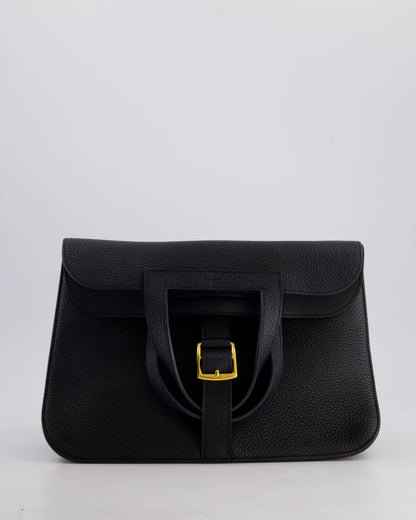 Hermes Halzan Bag 31cm in Noir Togo Leather with Gold Hardware RRP £4890