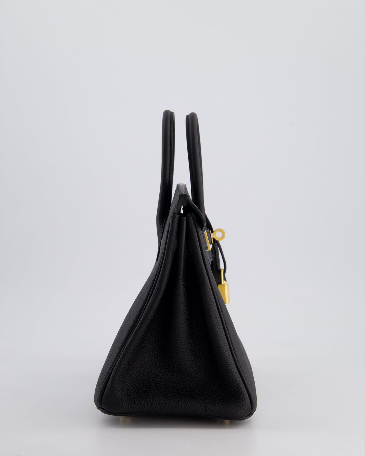 *SUPER RARE* Hermès Birkin 25 Retourne Bag in Noir Togo Leather with Brushed Gold Hardware