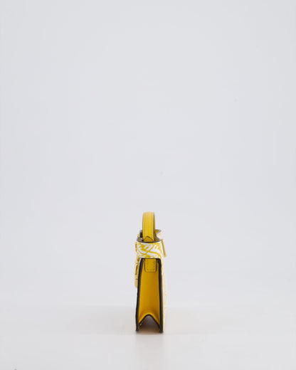 Fendi x Sarah Coleman Yellow Nano Peekaboo Bag with Gold Chain Strap