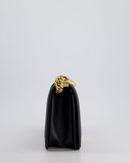 *FIRE PRICE* Chanel Black Medium Boy Bag in Lambskin Leather with Brushed Gold Hardware
