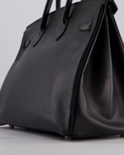Hermès Birkin 35cm Retourne in Black Ardennes Leather with Gold Hardware
