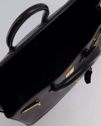 Hermès Birkin 35cm Retourne in Black Ardennes Leather with Gold Hardware