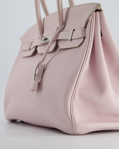 Hermès Birkin Bag 35cm in Rose Dragee Swift Leather with Palladium Hardware