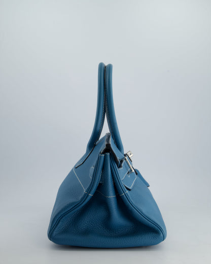 *COLLECTORS* Hermès Birkin JPG Bag in Bleu Jean Clemence Leather with Palladium Hardware