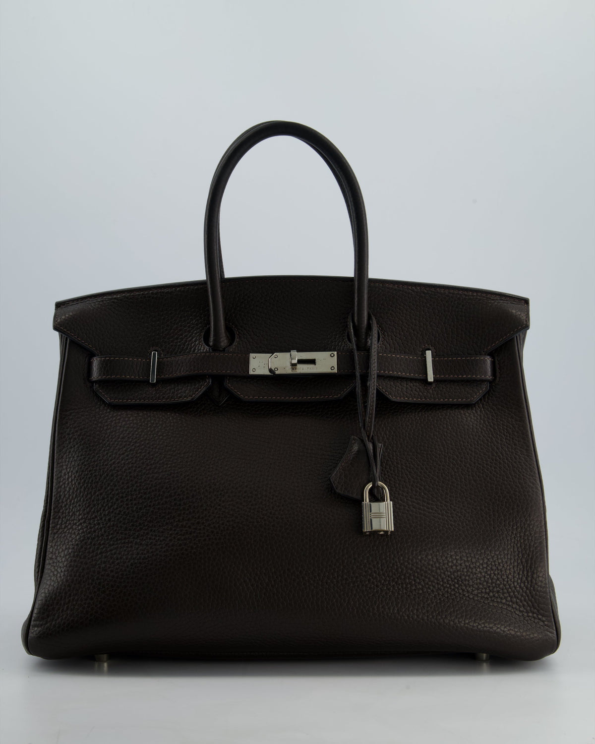 Hermès Birkin 35cm Bag in Chocolat Clemence Leather with Palladium Hardware
