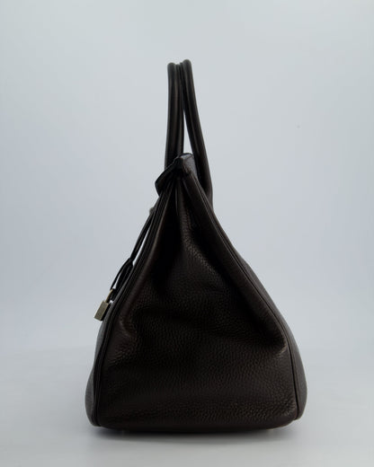 Hermès Birkin 35cm Bag in Chocolat Clemence Leather with Palladium Hardware