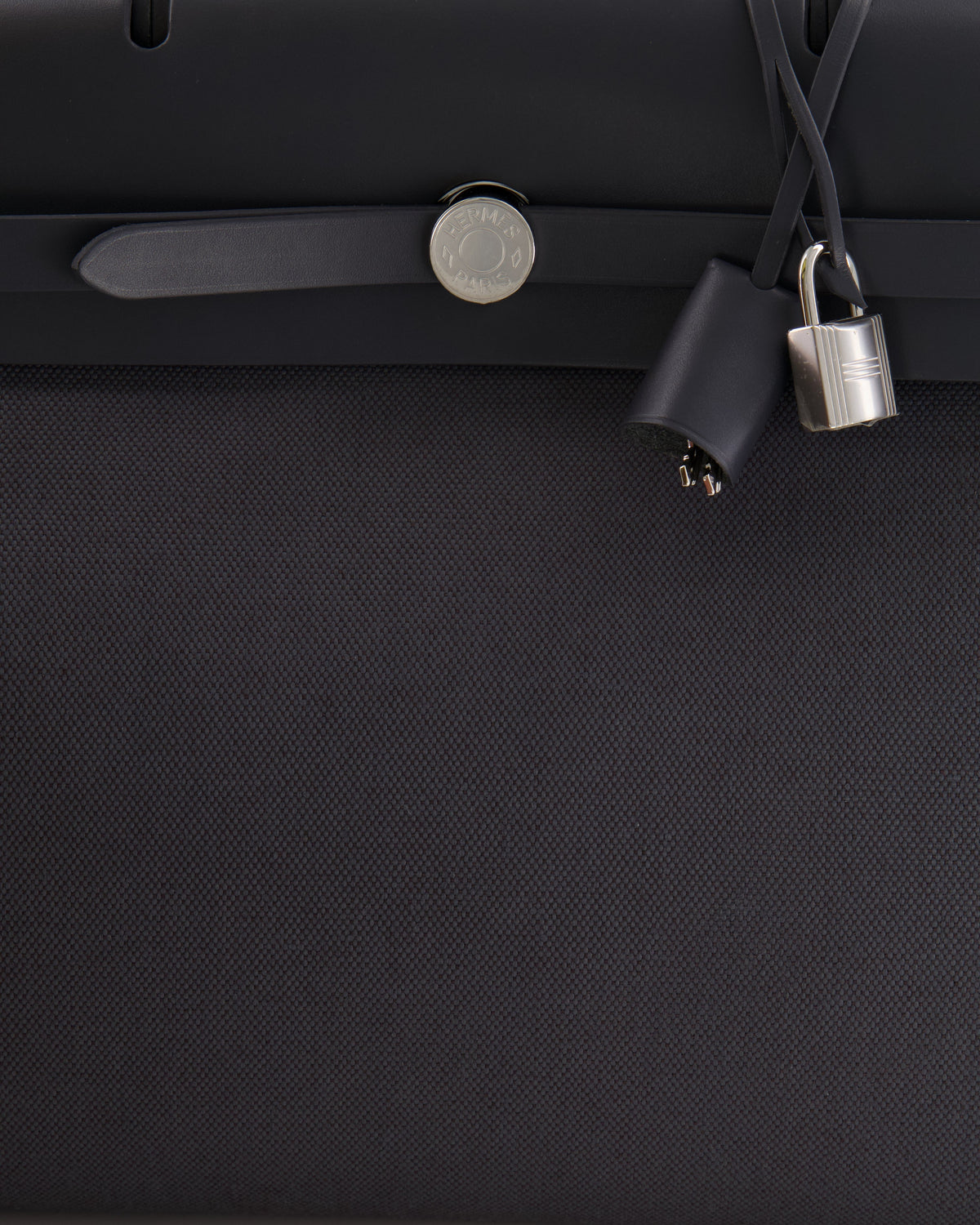 Hermès Herbag 39 Messanger in Ardoise Toile Canvas and Vache Hunter Leather with Palladium Hardware