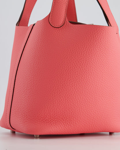 *HOT* Hermès Picotin Lock Bag 18cm in Rose Azalee Clemence Leather with Palladium Hardware