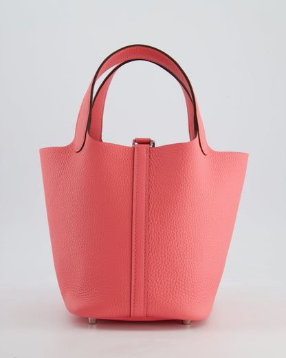 *HOT* Hermès Picotin Lock Bag 18cm in Rose Azalee Clemence Leather with Palladium Hardware