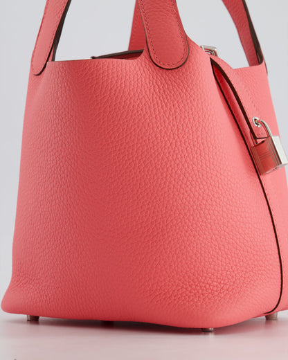 *HOT* Hermès Picotin Lock Bag 18cm in Rose Azalee Clemence Leather with Palladium Hardware