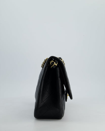 *FIRE PRICE* Chanel Black Jumbo Caviar Classic Double Flap Bag with Gold Hardware