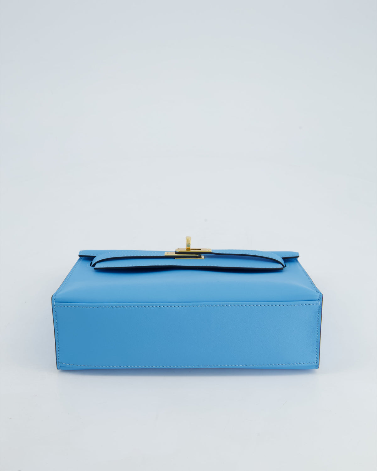 Hermès Kelly Pochette Bag in Bleu Celeste Swift Leather with Gold Hardware
