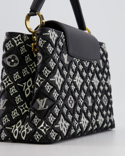 Louis Vuitton Limited Edition Since 1854 Monogram Capucines MM Bag in Black Calfskin and Embroideries with Gold Hardware
