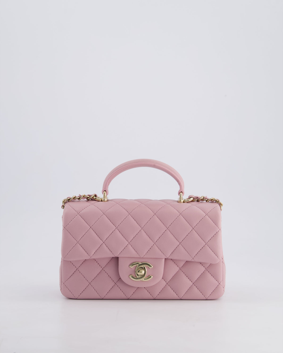 *HOT* Chanel Lilac Mini Rectangular Single Flap Bag in Lambskin Leather with Champagne Gold Hardware