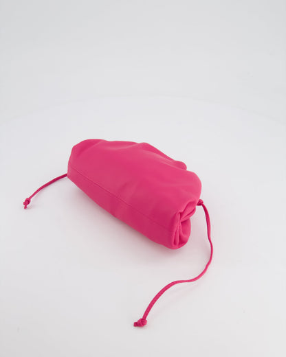 Bottega Veneta Hot Pink Leather Mini Crossbody Pouch Bag