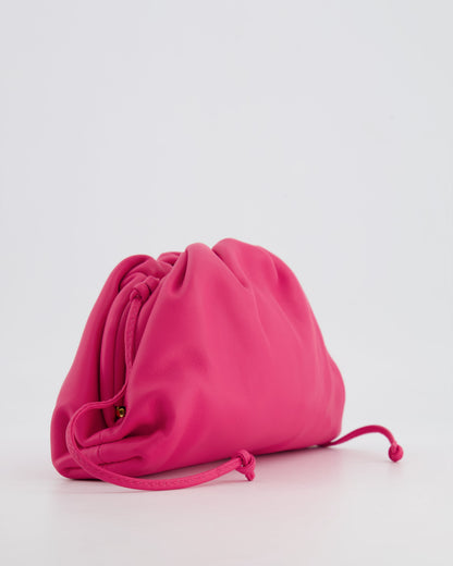 Bottega Veneta Hot Pink Leather Mini Crossbody Pouch Bag