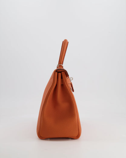 Hermès Kelly 28cm Retourne Bag in Orange Togo Leather with Palladium Hardware