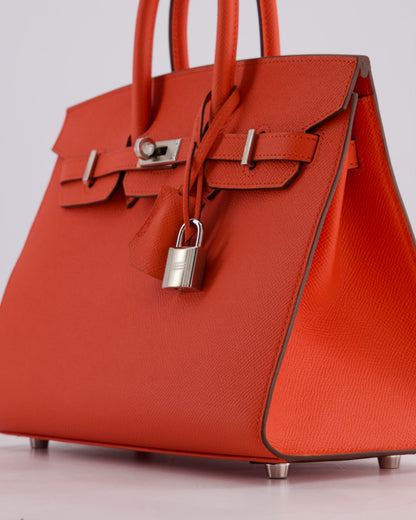 *HOT* Hermès Birkin 25 Sellier Bag in Capucine Epsom Leather with Palladium Hardware