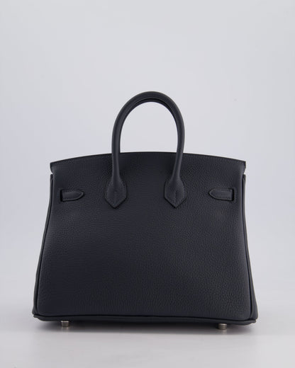 Hermès Birkin 25cm Retourne Bag in Gris Misty Togo Leather with Palladium Hardware