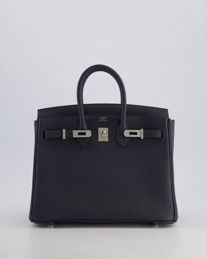 Hermès Birkin 25cm Retourne Bag in Gris Misty Togo Leather with Palladium Hardware