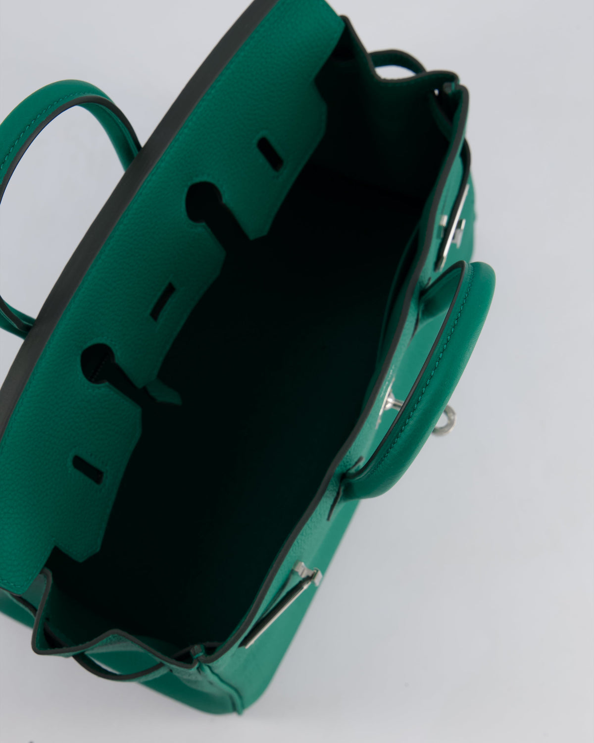 Hermès Birkin 25cm Retourne Bag in Vert Vertigo Togo Leather with Palladium Hardware