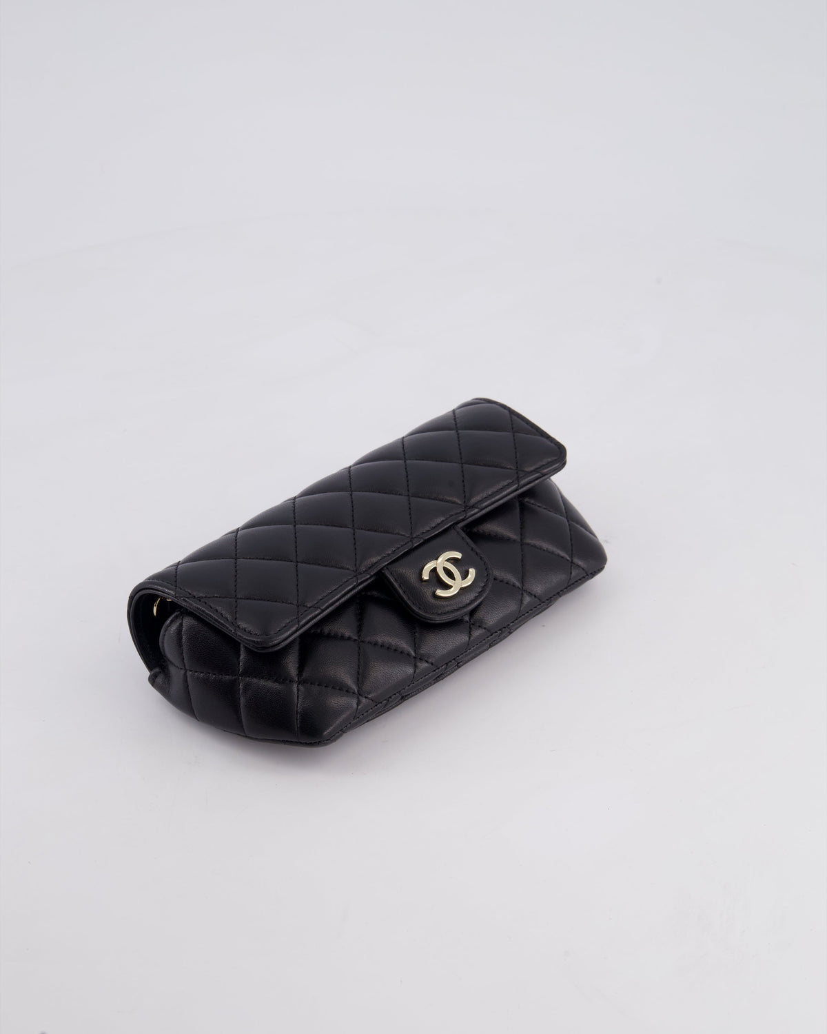 Chanel Black Lambskin Sunglasses Case on Chain Bag with Champagne Gold Hardware