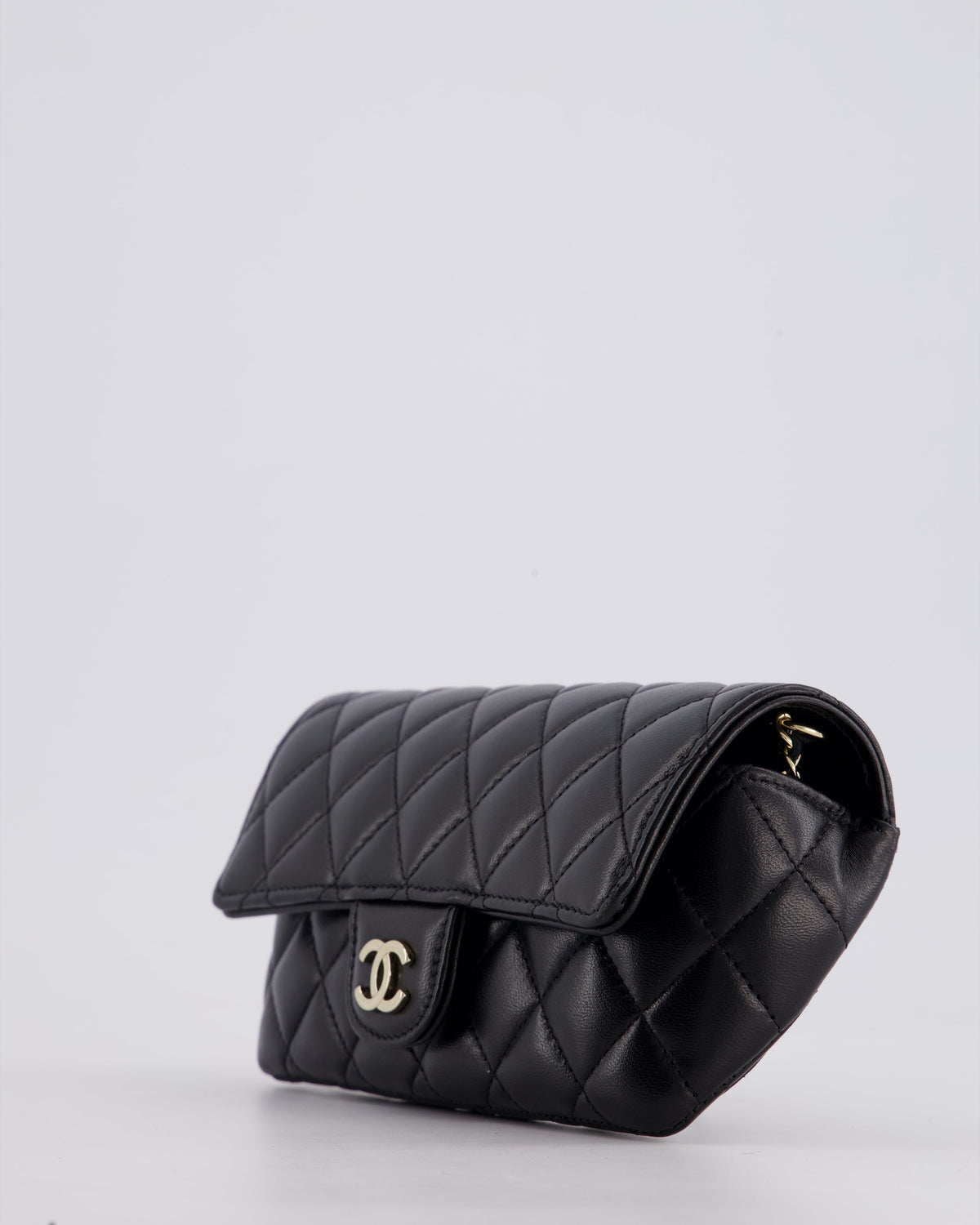Chanel Black Lambskin Sunglasses Case on Chain Bag with Champagne Gold Hardware