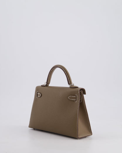 *HOT* Hermes Mini Kelly II 20cm in Etoupe Epsom Leather with Palladium Hardware