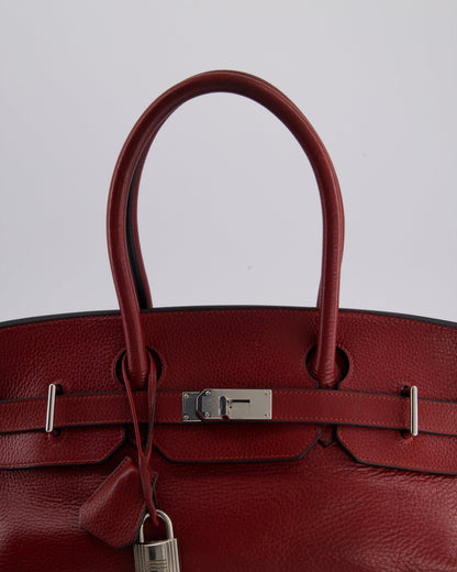 *COLLECTORS* Hermes Shoulder Birkin JPG Bag in Rouge H Clemence Leather with Palladium Hardware