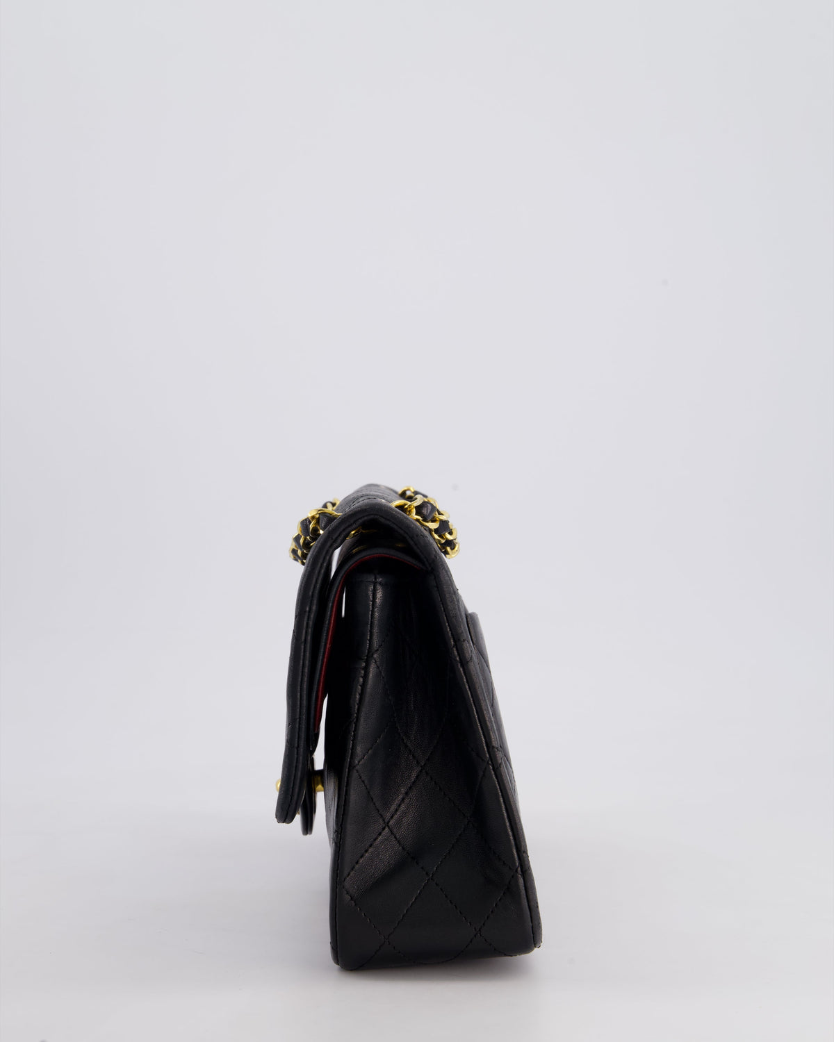 Chanel Vintage Black Medium Classic Double Flap Bag in Lambskin Leather with 24k Gold Hardware